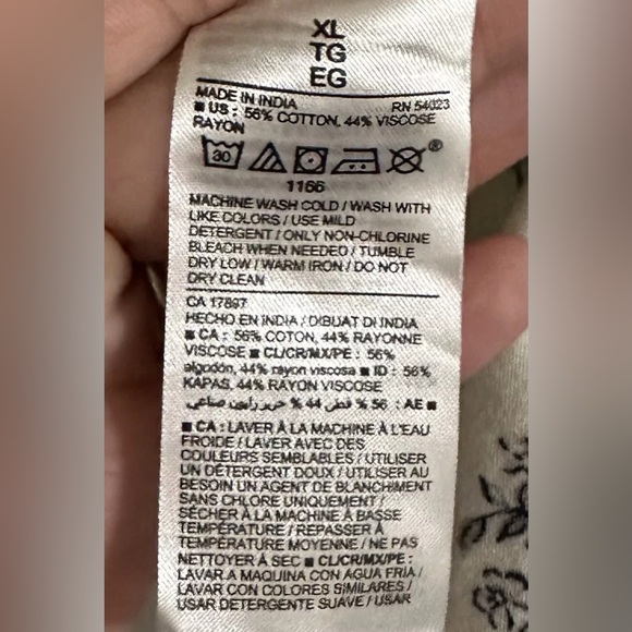 Old Navy Long Sleeve Printed Poet Swing Blouse XL Pre-owned - Picture 6 of 7